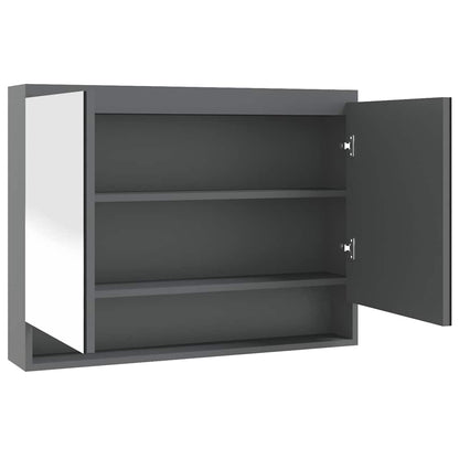 331534 vidaXL Bathroom Mirror Cabinet 80x15x60 cm MDF Grey