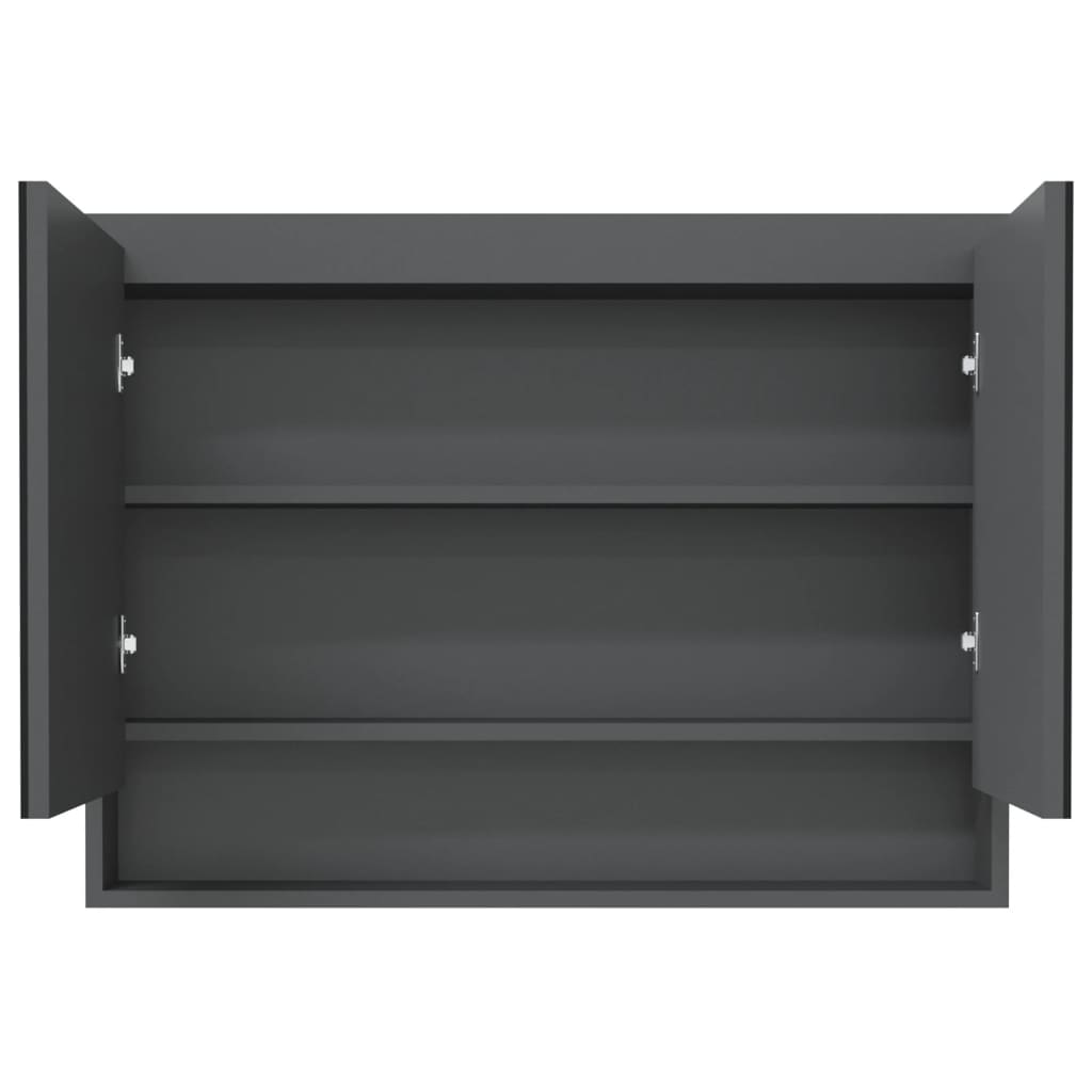 vidaXL Bathroom Mirror Cabinet 80x15x60 cm MDF Grey
