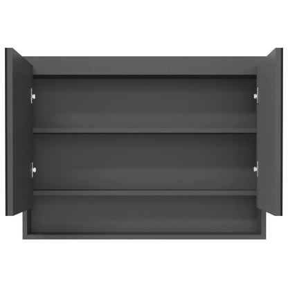 vidaXL Bathroom Mirror Cabinet 80x15x60 cm MDF Grey