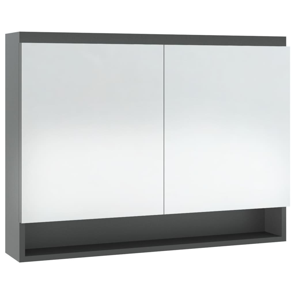 vidaXL Bathroom Mirror Cabinet 80x15x60 cm MDF Grey