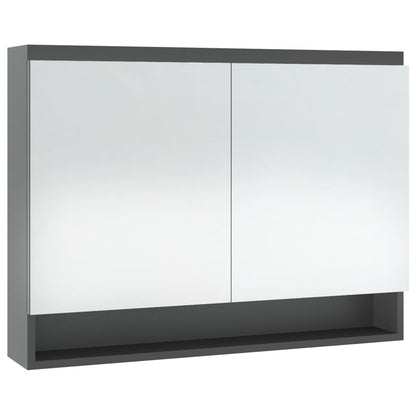 vidaXL Bathroom Mirror Cabinet 80x15x60 cm MDF Grey