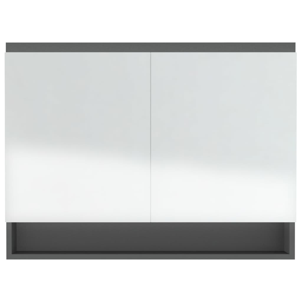 vidaXL Bathroom Mirror Cabinet 80x15x60 cm MDF Grey