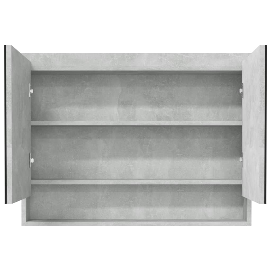 vidaXL Bathroom Mirror Cabinet 80x15x60 cm MDF Concrete Grey