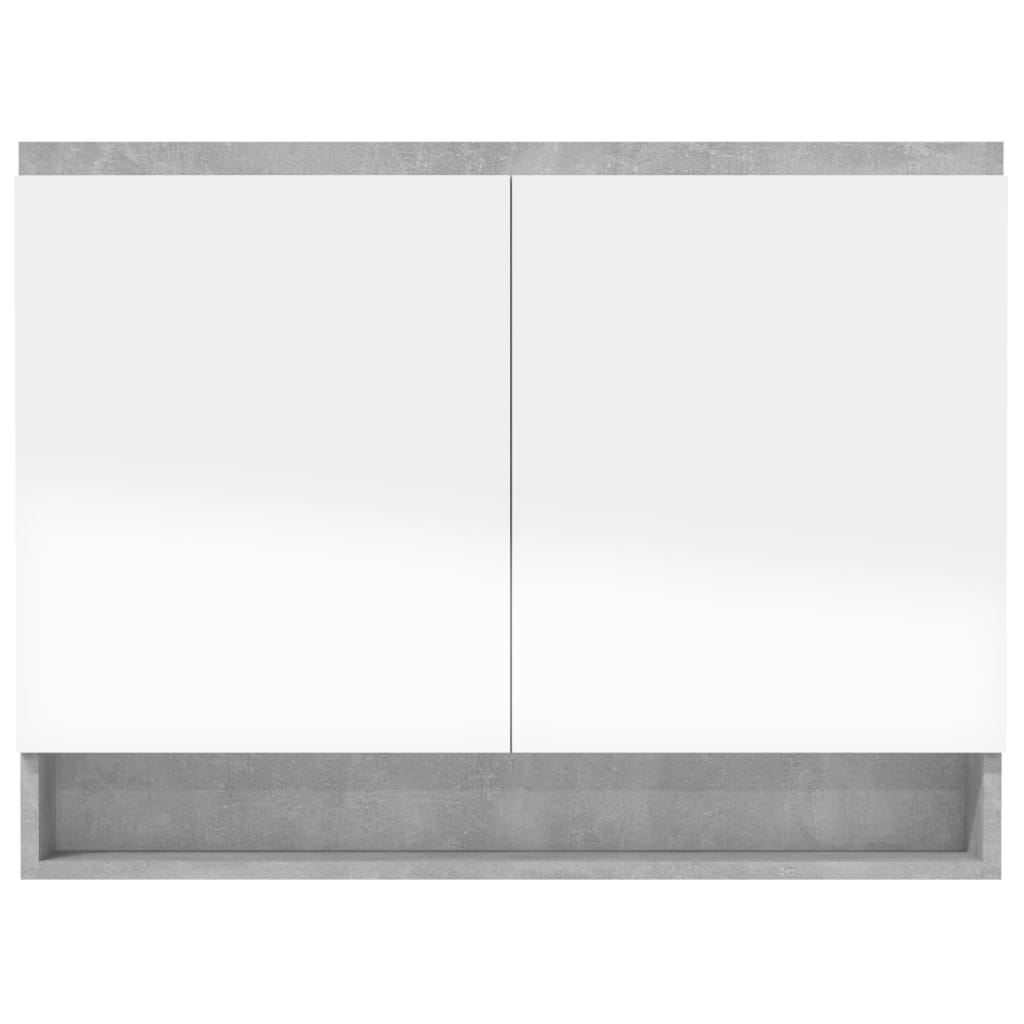 vidaXL Bathroom Mirror Cabinet 80x15x60 cm MDF Concrete Grey