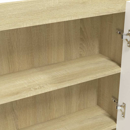 331537 vidaXL Bathroom Mirror Cabinet 80x15x60 cm MDF White and Oak