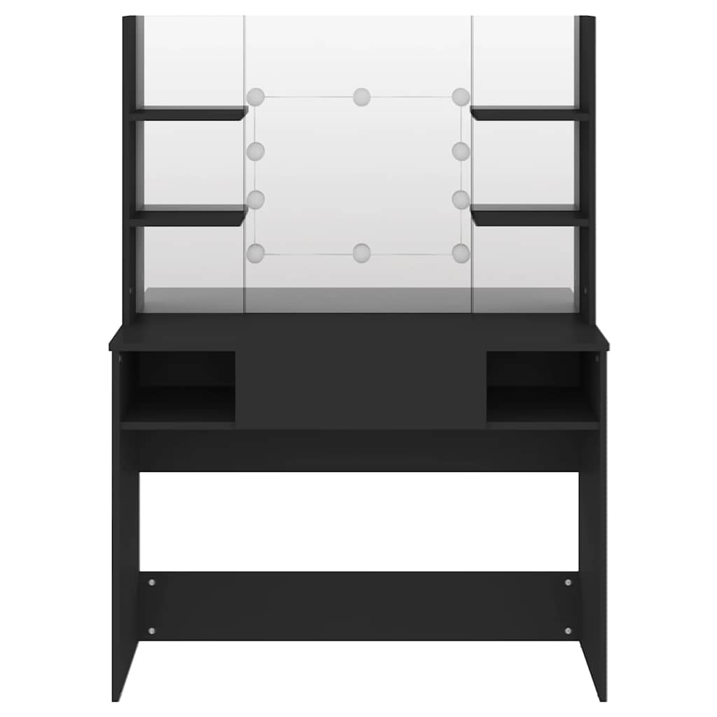 vidaXL Makeup Table with LED Lights 100x40x135 cm MDF Black