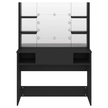 vidaXL Makeup Table with LED Lights 100x40x135 cm MDF Black