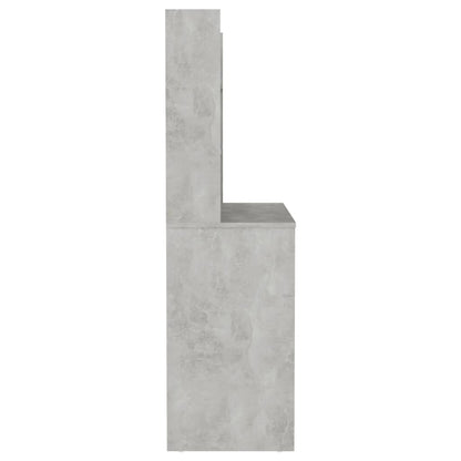 vidaXL Makeup Table with LED Lights 100x40x135 cm MDF Concrete Grey