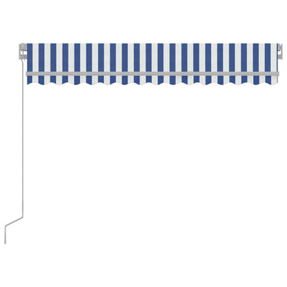 vidaXL Manual Retractable Awning with LED 300x250 cm Blue and White