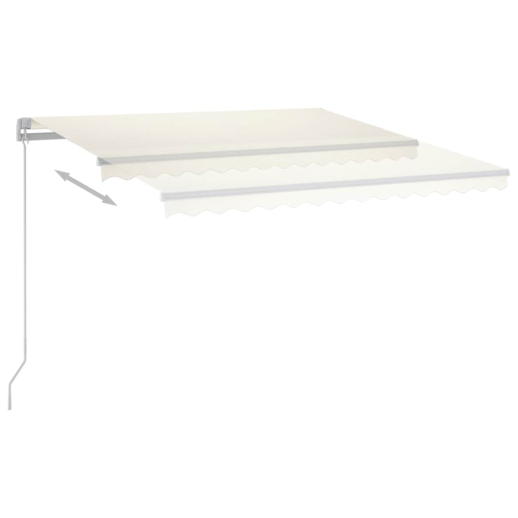 vidaXL Manual Retractable Awning with LED 300x250 cm Cream
