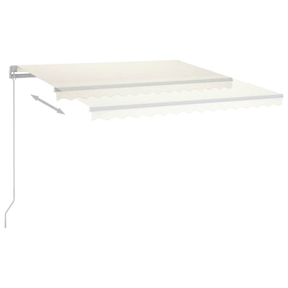 vidaXL Manual Retractable Awning with LED 300x250 cm Cream