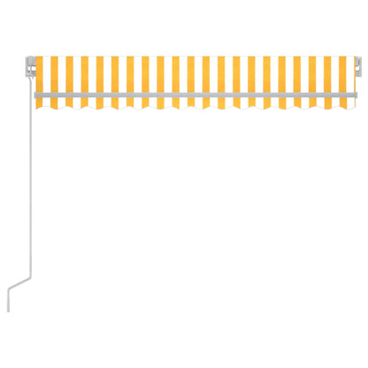 vidaXL Manual Retractable Awning with LED 300x250 cm Yellow and White