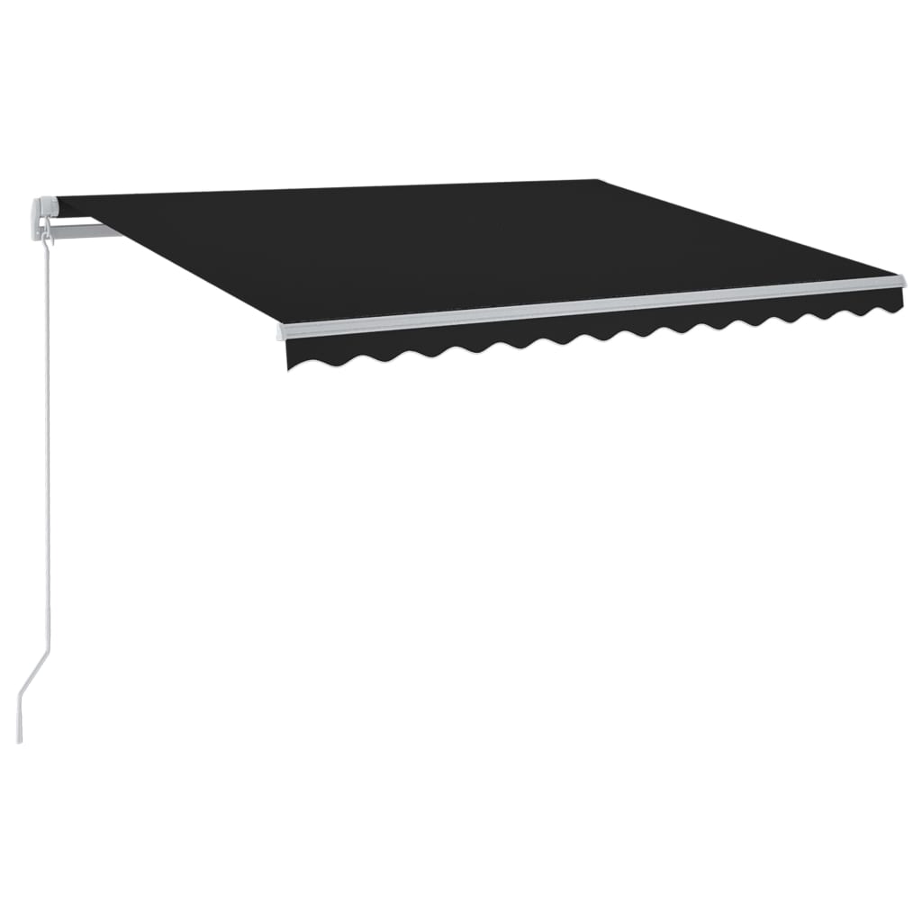 vidaXL Manual Retractable Awning with LED 300x250 cm Anthracite