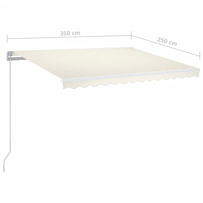 vidaXL Retractable Awning | Cream | Powder-coated aluminium | 350x250cm