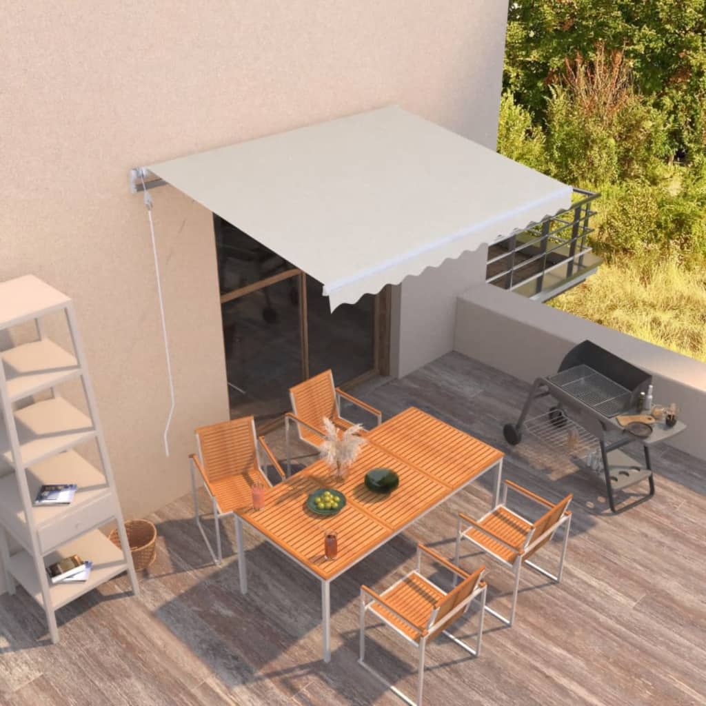 vidaXL Retractable Awning | Cream | Powder-coated aluminium | 350x250cm