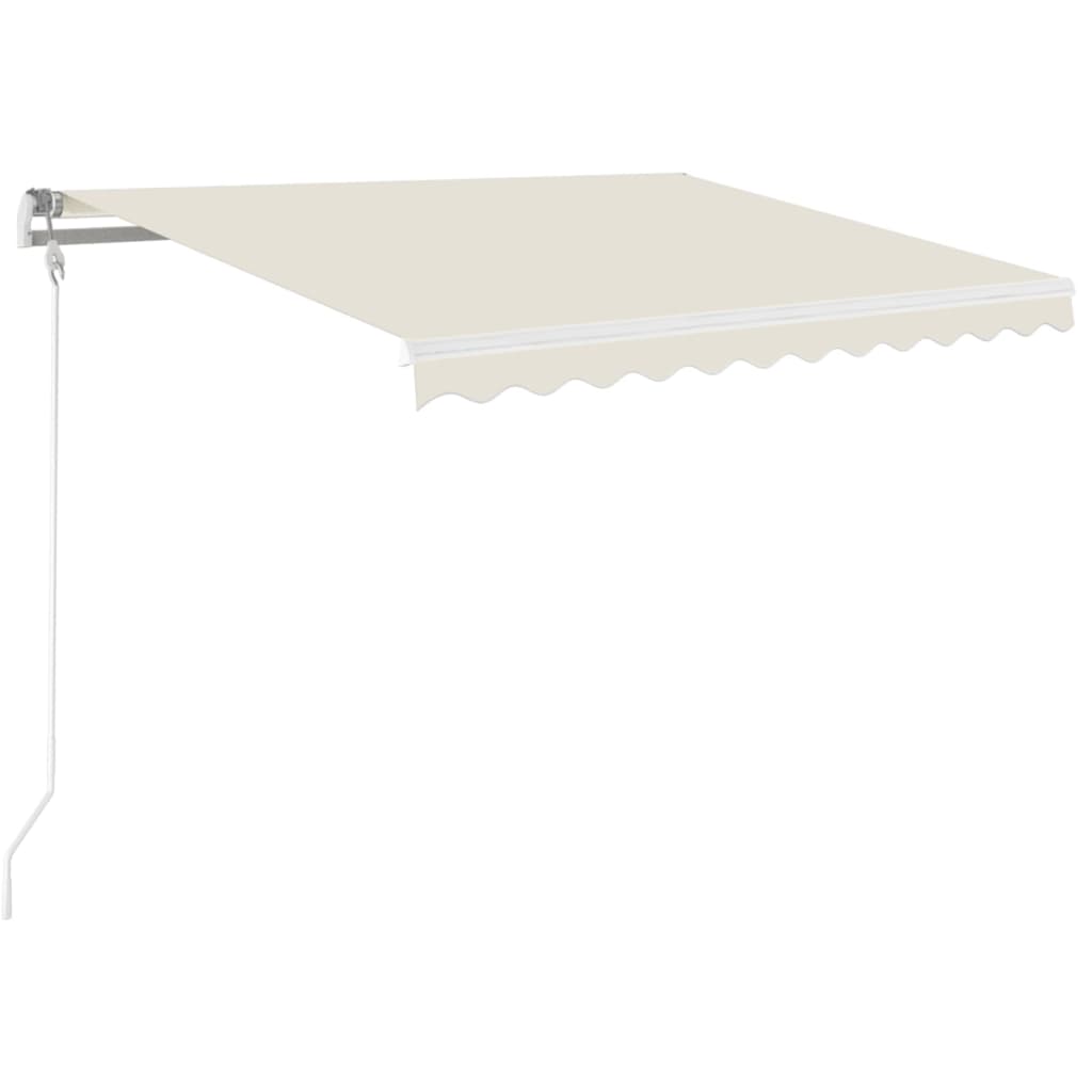 vidaXL Manual Retractable Awning with LED 350x250 cm Cream