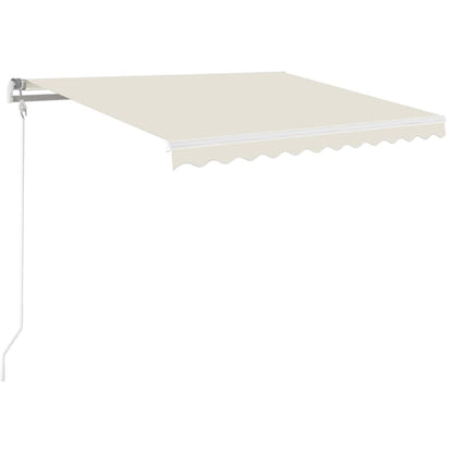 vidaXL Manual Retractable Awning with LED 350x250 cm Cream