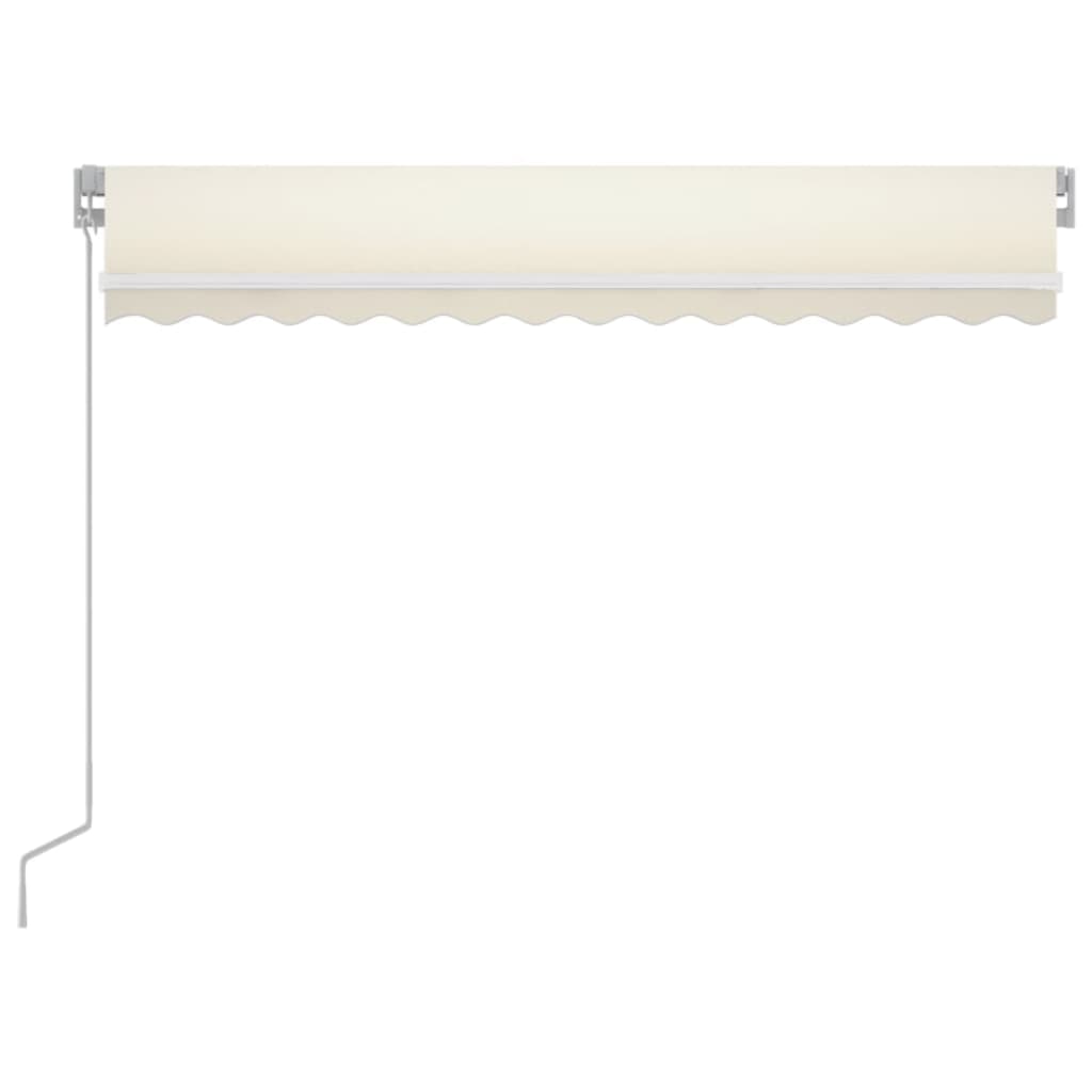 vidaXL Manual Retractable Awning with LED 350x250 cm Cream