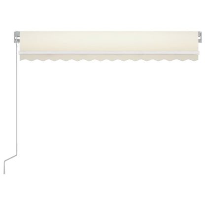 vidaXL Manual Retractable Awning with LED 350x250 cm Cream