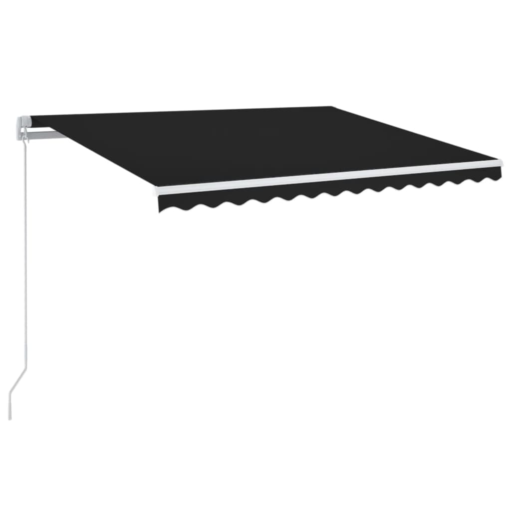 vidaXL Manual Retractable Awning with LED 350x250 cm Anthracite