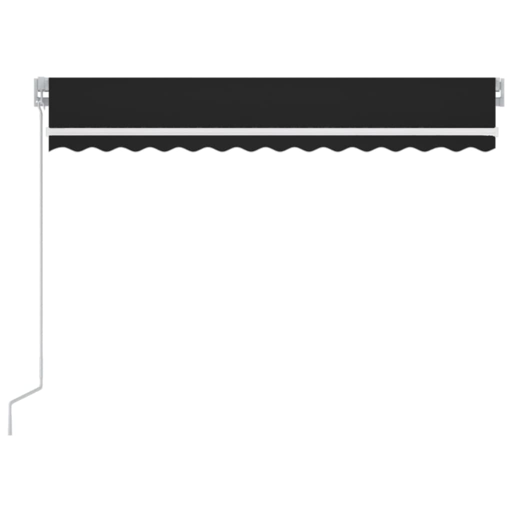 vidaXL Manual Retractable Awning with LED 350x250 cm Anthracite