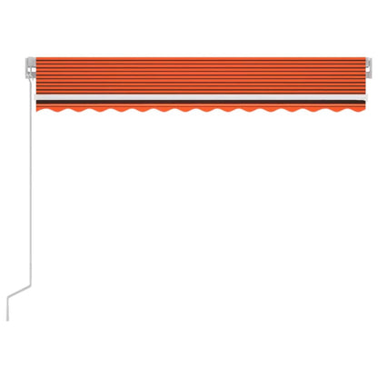vidaXL Manual Retractable Awning with LED 350x250 cm Orange and Brown