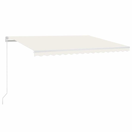 vidaXL Manual Retractable Awning with LED 400x300 cm Cream