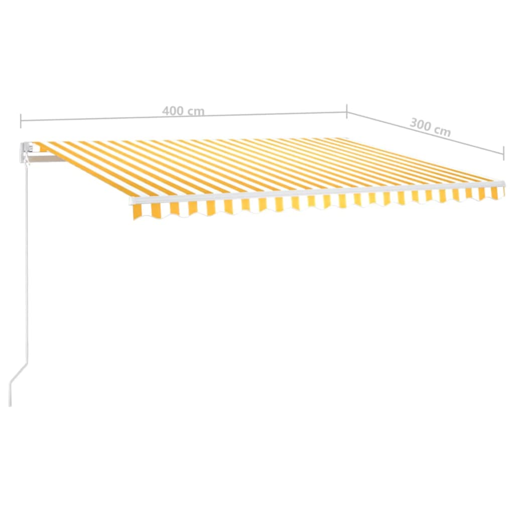 vidaXL Retractable Awning | Yellow and White