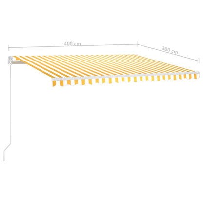 vidaXL Retractable Awning | Yellow and White