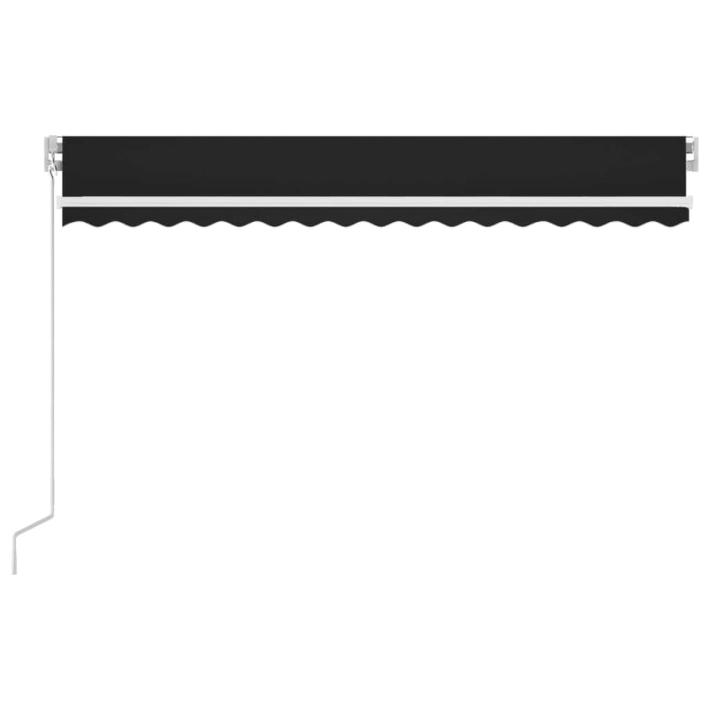 vidaXL Manual Retractable Awning with LED 400x300 cm Anthracite