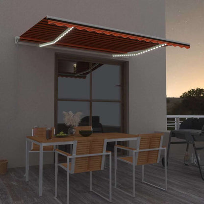 vidaXL Manual Awning with Solar LED 4 x 3 m
