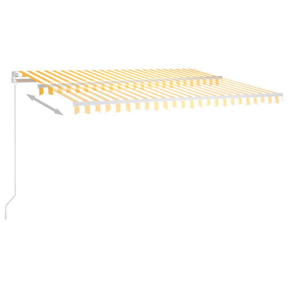 vidaXL Manual Retractable Awning 450x300 cm Yellow and White