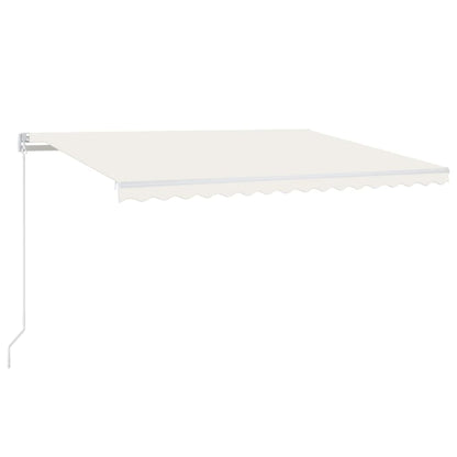 vidaXL Manual Retractable Awning with LED 450x300 cm Cream