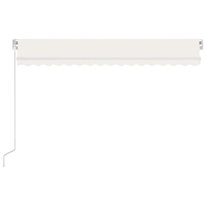 vidaXL Manual Retractable Awning with LED 450x300 cm Cream