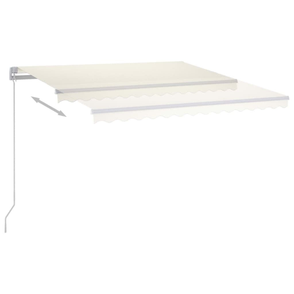 vidaXL Manual Retractable Awning with LED 450x300 cm Cream