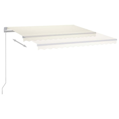 vidaXL Manual Retractable Awning with LED 450x300 cm Cream