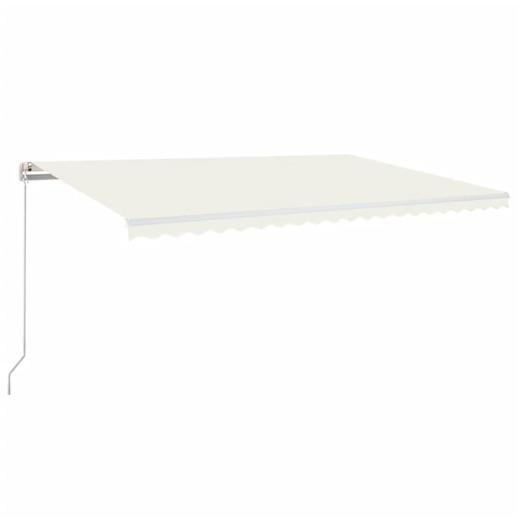 3068937 vidaXL Manual Retractable Awning 500x300 cm Cream (313193+313169)