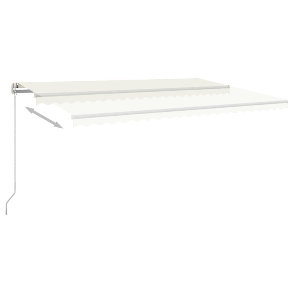 3068937 vidaXL Manual Retractable Awning 500x300 cm Cream (313193+313169)