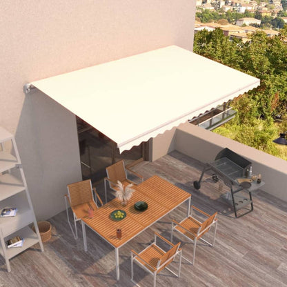 3068937 vidaXL Manual Retractable Awning 500x300 cm Cream (313193+313169)