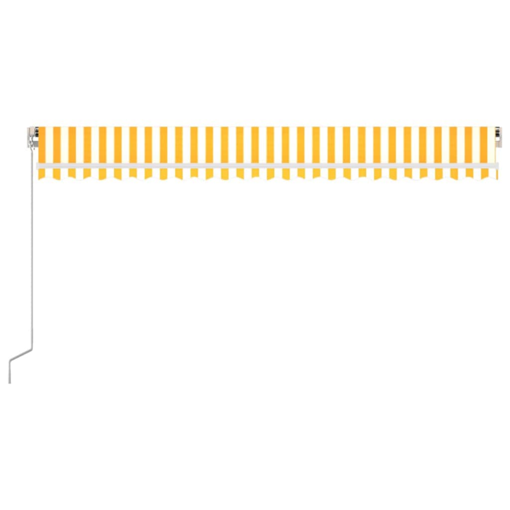 3068938 vidaXL Manual Retractable Awning 500x300 cm Yellow and White (313193+313176)