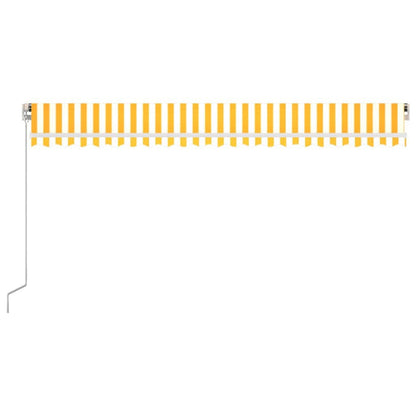 3068938 vidaXL Manual Retractable Awning 500x300 cm Yellow and White (313193+313176)