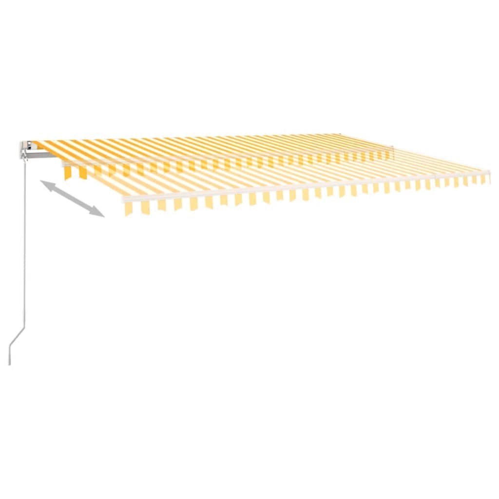 3068938 vidaXL Manual Retractable Awning 500x300 cm Yellow and White (313193+313176)
