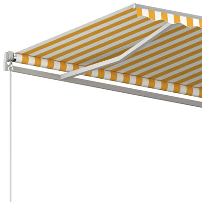3068938 vidaXL Manual Retractable Awning 500x300 cm Yellow and White (313193+313176)