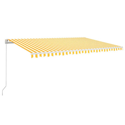 vidaXL Manual Retractable Awning with LED 500x300 cm Yellow and White
