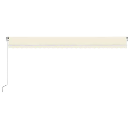 vidaXL Manual Retractable Awning with LED 600x300 cm Cream