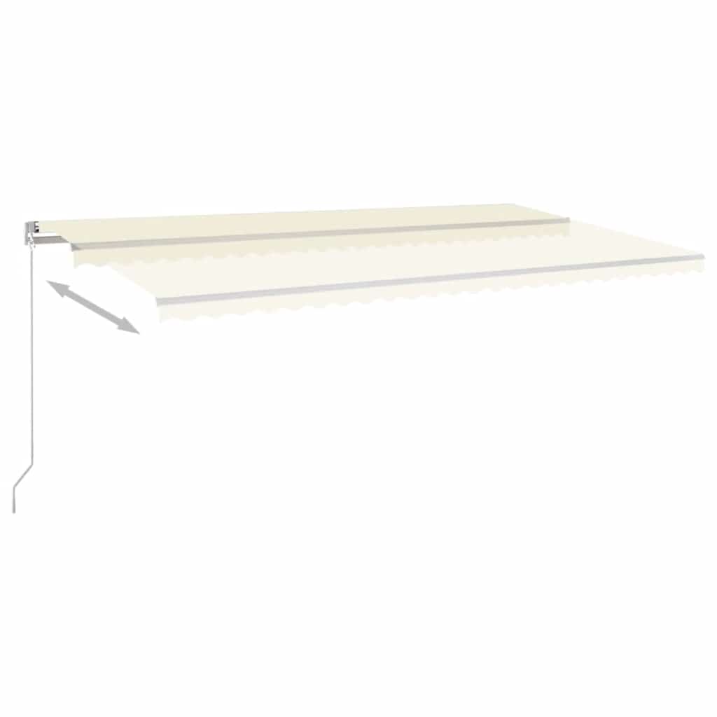 vidaXL Manual Retractable Awning with LED 600x300 cm Cream