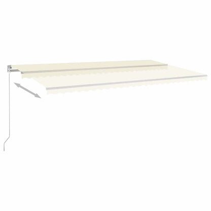 vidaXL Manual Retractable Awning with LED 600x300 cm Cream