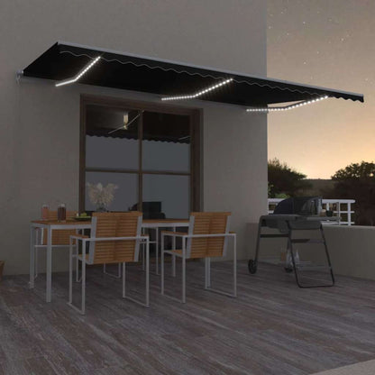 vidaXL Retractable Awning | Anthracite | Powder-coated aluminium | 600 x 300 cm