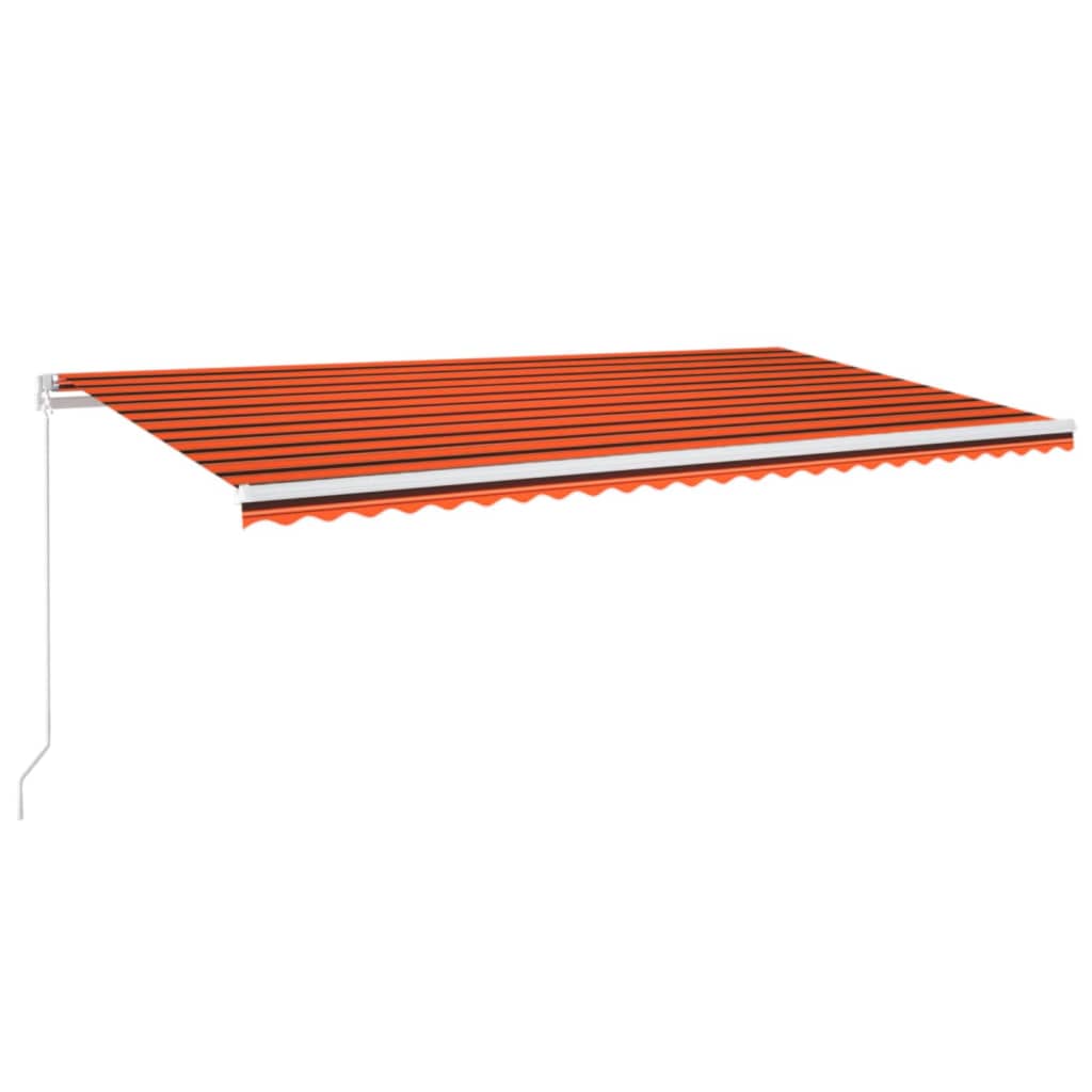 vidaXL Manual Retractable Awning with LED 600x300 cm Orange and Brown