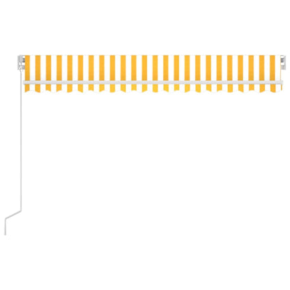 vidaXL Manual Retractable Awning 400x350 cm Yellow and White